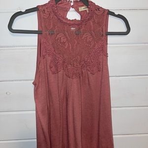 Halter neck lace tank